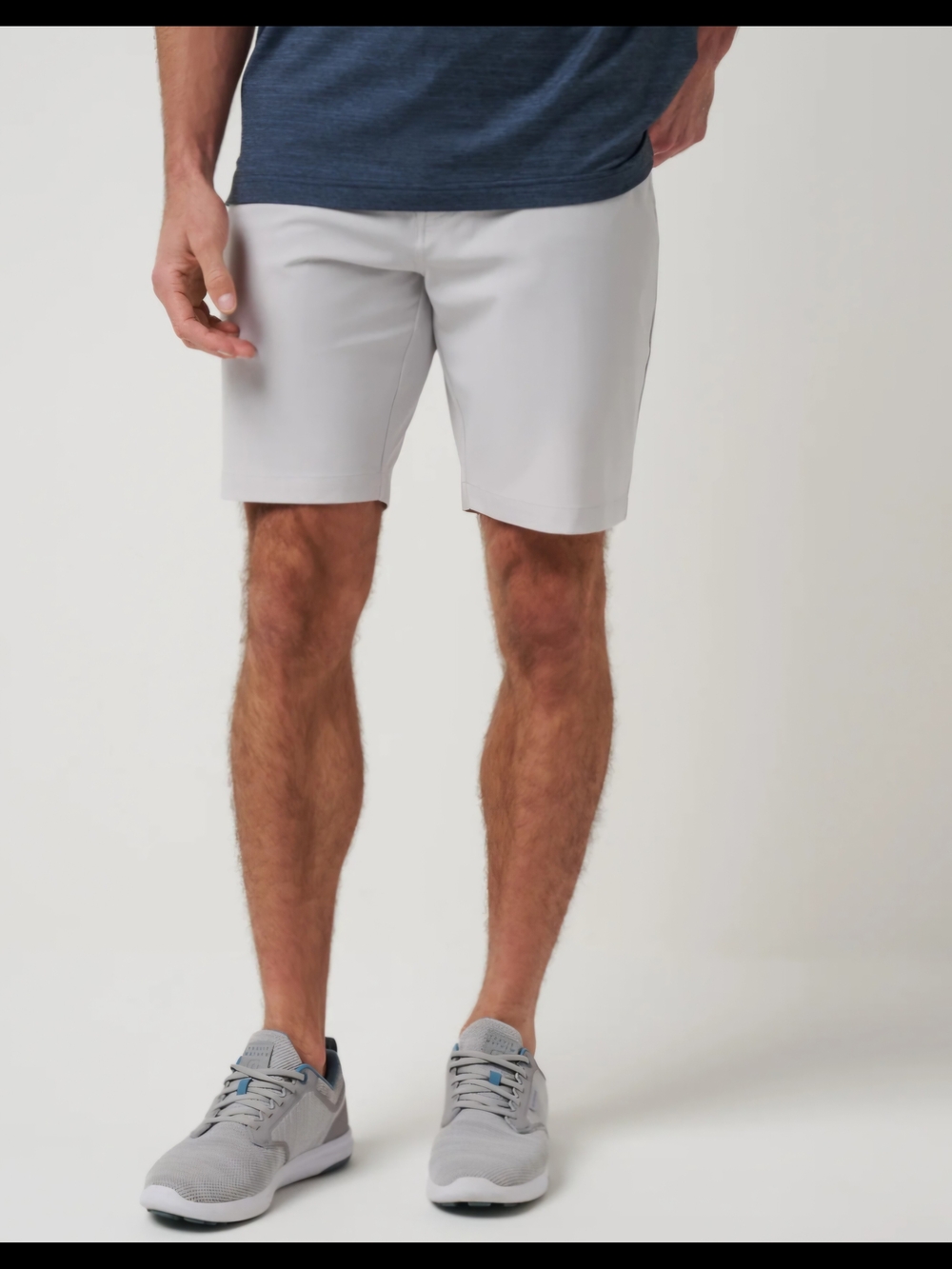Travis Mathew Wanderlust Men's Flat Front Stretch Shorts - Light Gray